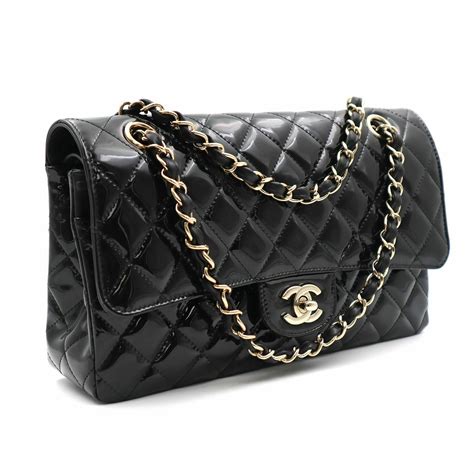 chanel black patent leather purse|chanel black patent leather bag.